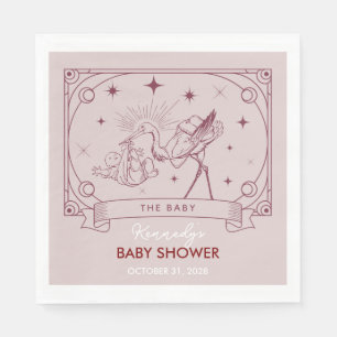 Roze Tarot Baby shower servet
