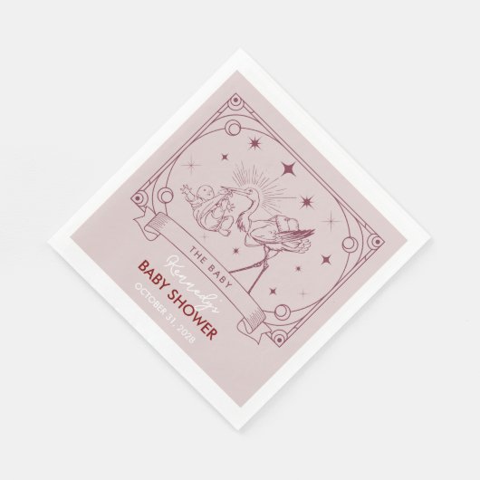 Roze Tarot Baby shower servet (Hoek)