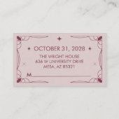 Roze Tarot geïnspireerde RSVP-kaart Informatiekaartje (Achterkant)