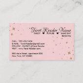 Roze Tarot Reader Stars Moon Sun Celestial Visitekaartje (Achterkant)