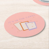 Roze tarotkaart esthetisch ronde kartonnen onderzetter (Gebogen)
