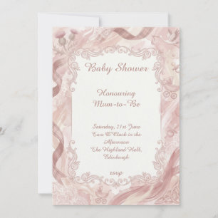 Roze Tartan Distel Baby Shower Uitnodiging