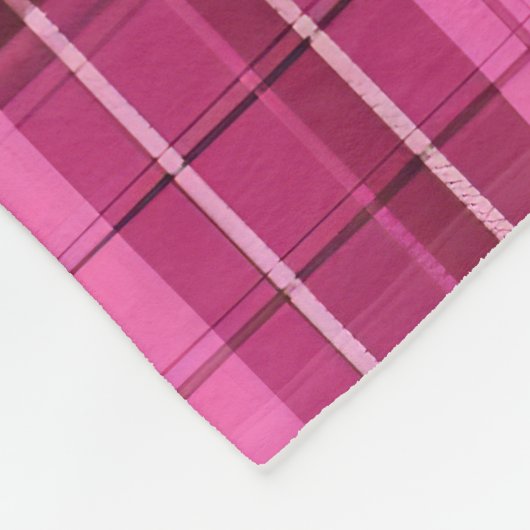 Roze Tartan Fleece Deken (Hoek)