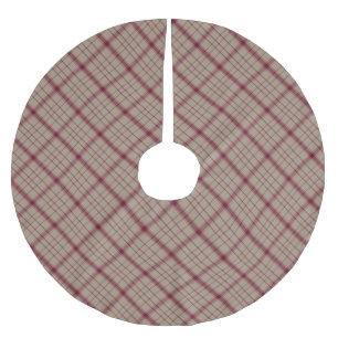 Roze Tartan Geborsteld Polyester Boom Rok Kerstboom Rok
