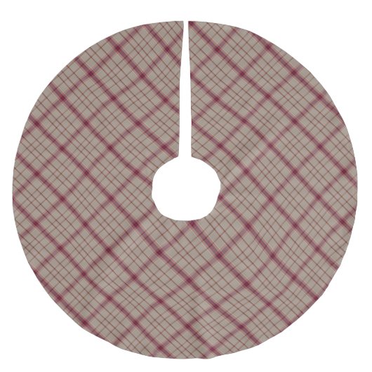 Roze Tartan Geborsteld Polyester Boom Rok Kerstboom Rok (Voorkant)
