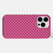 Roze tartan iPhone hoesje (Achterkant horizontaal)