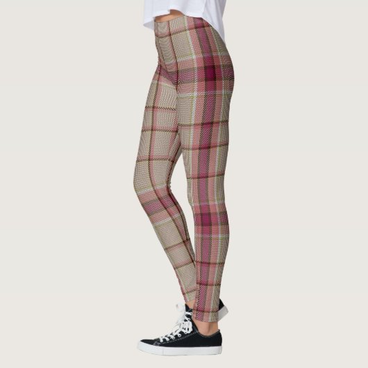 Roze Tartan Kerstmis Leggings (Links)