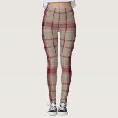Roze Tartan Kerstmis Leggings (Voorkant)