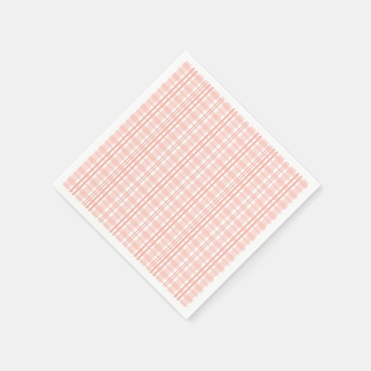Roze Tartan papieren servetten Berry First Party D (Hoek)