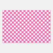 Roze Tartan Plaid Gingham Gepersonaliseerde Kerstm Inpakpapier Vel (Voorkant 3)
