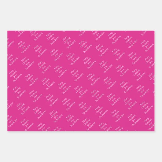 Roze Tartan Plaid Gingham Gepersonaliseerde Kerstm Inpakpapier Vel (Voorkant 2)