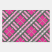 Roze Tartan Plaid Gingham Gepersonaliseerde Kerstm Inpakpapier Vel (Voorkant)
