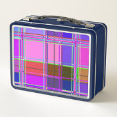Roze tartan stof patroon stof Madras (Achterkant)