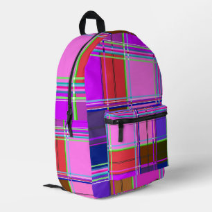 Roze tartan stof patroon stof Madras Bedrukte Rugzak