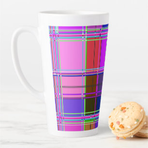 Roze tartan stof patroon stof Madras Latte Mok