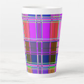 Roze tartan stof patroon stof Madras Latte Mok (Voorkant)
