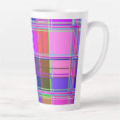 Roze tartan stof patroon stof Madras Latte Mok (Rechts)
