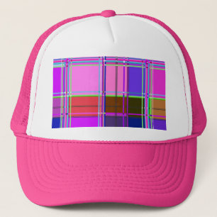 Roze tartan stof patroon stof Madras Trucker Pet