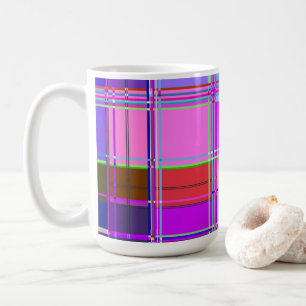 Roze tartan stofpatroon doek Madras Koffiemok