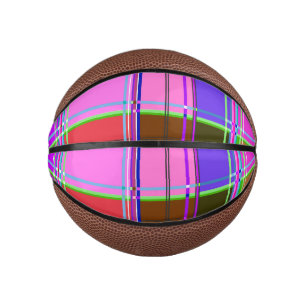 Roze tartan stofpatroon stof Madras Basketbal