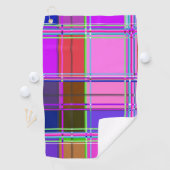 Roze tartan stofpatroon stof Madras Golfhanddoek (Insitu)