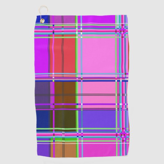 Roze tartan stofpatroon stof Madras Golfhanddoek (Voorkant)