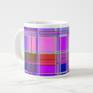 Roze tartan stofpatroon stof Madras Grote Koffiekop