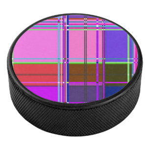 Roze tartan stofpatroon stof Madras Hockey Puck