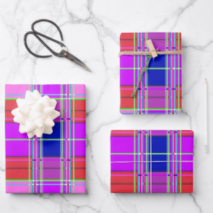 Roze tartan stofpatroon stof Madras Inpakpapier Vel