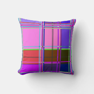 Roze tartan stofpatroon stof Madras Kussen