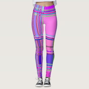 Roze tartan stofpatroon stof Madras Leggings