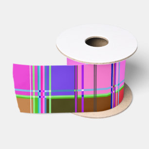 Roze tartan stofpatroon stof Madras Satijnen Lint