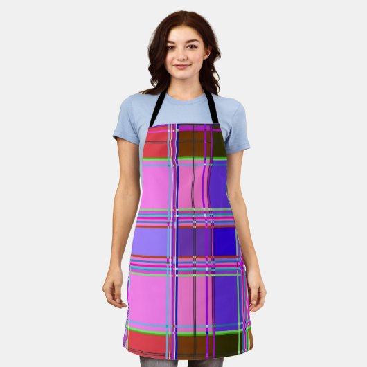 Roze tartan stofpatroon stof Madras Schort (Gedragen)