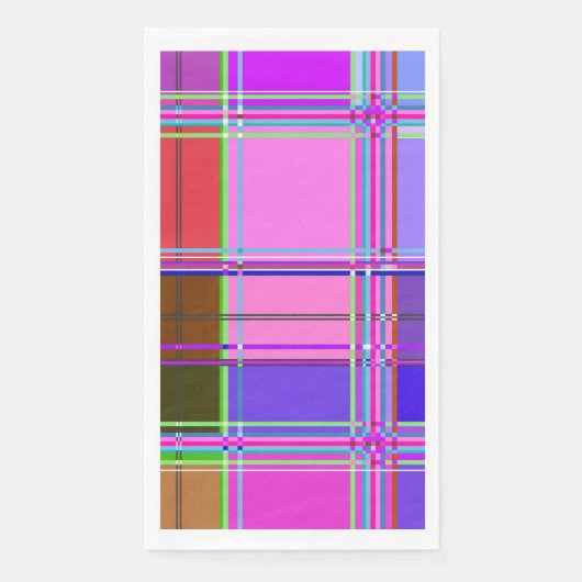 Roze tartan stofpatroon stof Madras Servet (Voorkant)