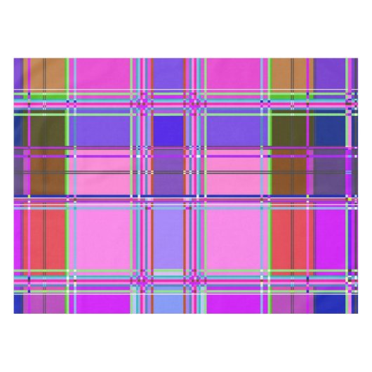 Roze tartan stofpatroon stof Madras Tafelkleed (Voorkant (Horizontaal))