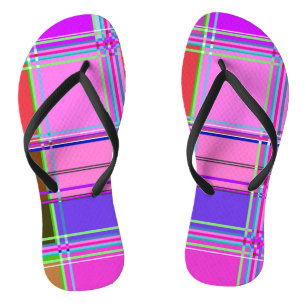 Roze tartan stofpatroon stof Madras Teenslippers