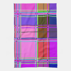 Roze tartan stofpatroon stof Madras Theedoek