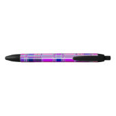 Roze tartan stofpatroon stof Madras Zwarte Inkt Pen (Achterkant)