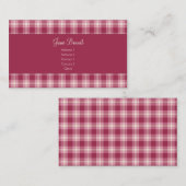 Roze Tartan Visitekaartje (Voorkant / Achterkant)