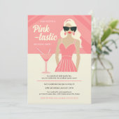 Roze-tastische Cocktail Party Verjaardag Kaart (Staand voorkant)