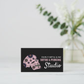 Roze Tattoo van de schedel, tatoïst en borst Visitekaartje