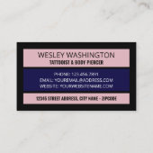 Roze Tattoo van de schedel, tatoïst en borst Visitekaartje