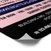 Roze Tattoo van de schedel, Tattoo & body Piercing Poster (Hoek)