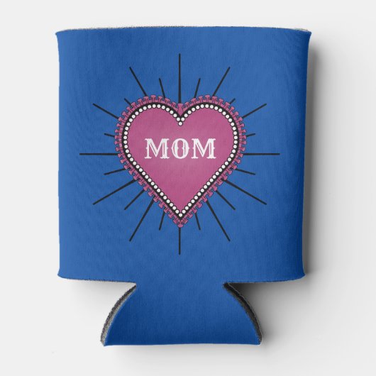 Roze Tattoo van Heart Mam Blikjeskoeler (Voorkant)