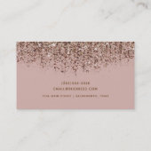 Roze Taupe Brons Gouden Glitter Glam Visitekaartje (Achterkant)