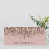 Roze Taupe Brons Gouden Glitters Giftcertificaat (Staand voorkant)