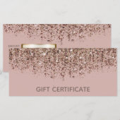 Roze Taupe Brons Gouden Glitters Giftcertificaat (Voorkant / Achterkant)