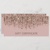 Roze Taupe Bronze Gold Glitter Cadeaubon (Voorkant / Achterkant)