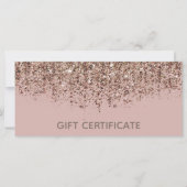 Roze Taupe Bronze Gold Glitter Cadeaubon (Voorkant)
