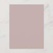 Roze Taupe Classic Elegant Formele Bruiloft Informatiekaartje (Achterkant)